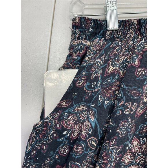 Garnet Hill Floral MIDI Skirt size S Flowy pockets Boho Career Modest‎ pull on - Picture 4 of 12
